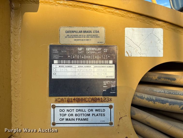 image for item IE9231 2007 Caterpillar 140H VHP Plus motor grader