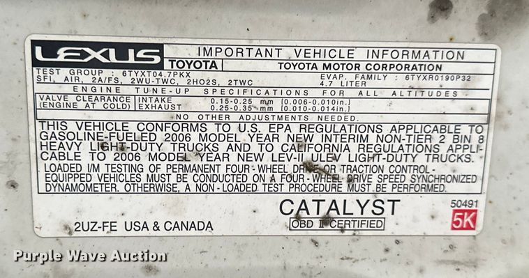 image for item DP8863 2006 Lexus GX 470 SUV