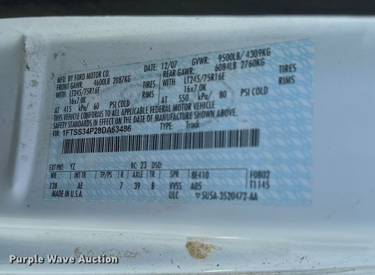 image for item DP8889 2008 Ford E350 Super Duty van