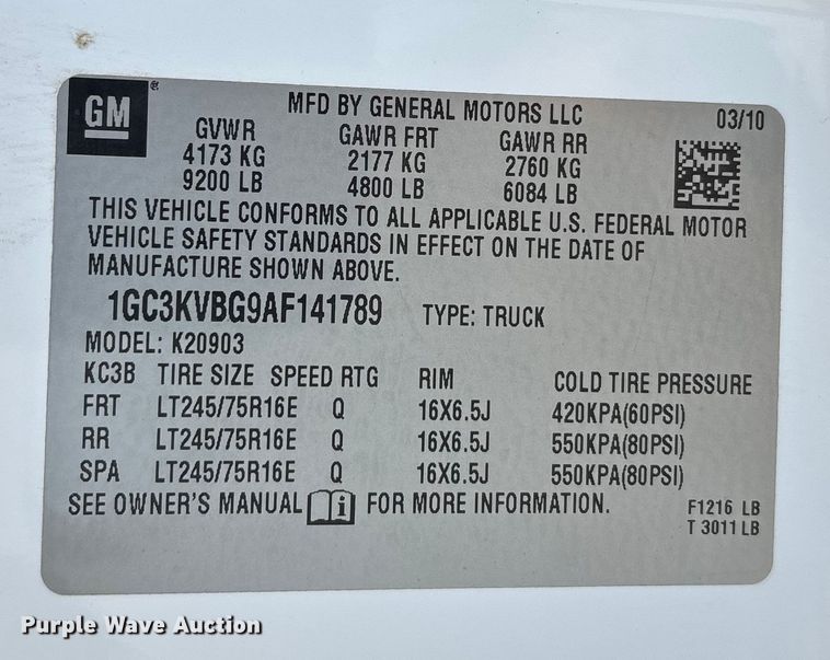 image for item DU1373 2010 Chevrolet Silverado 2500HD utility bed pickup truck