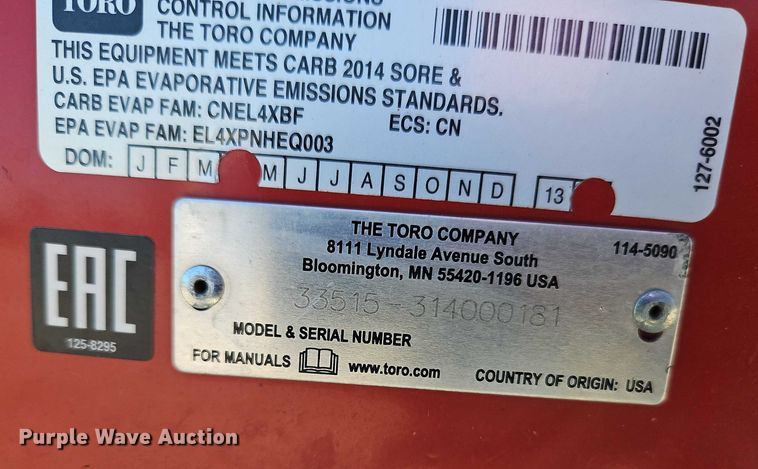 image for item DU3546 Toro 33515 aerator