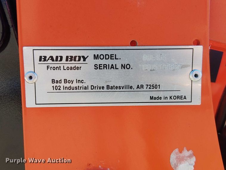 image for item DU3573 Bad Boy 1025H1 MFWD tractor