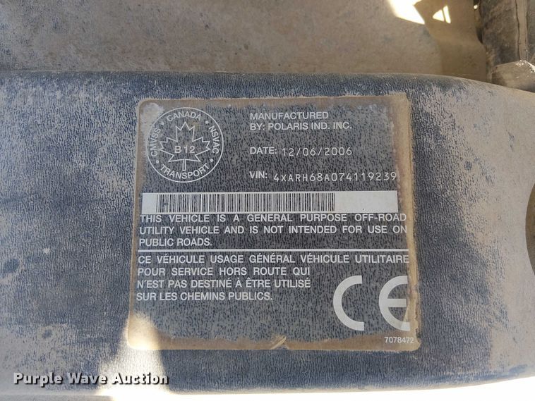 image for item DU3574 2007 Polaris Ranger 700 Twin XP utility vehicle