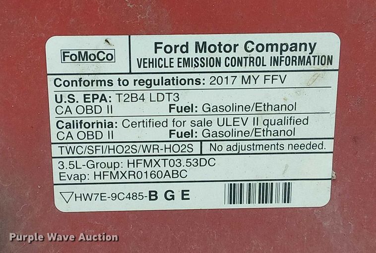 image for item DU3589 2017 Ford F150 XLT pickup truck