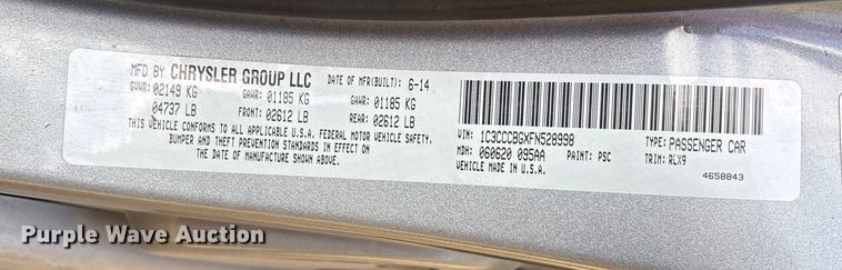 image for item DV5003 2015 Chrysler 200 S 