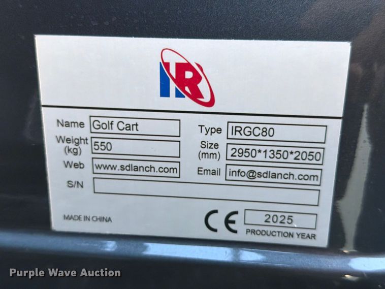 image for item DX5829 2025 IR IRGC80 golf cart