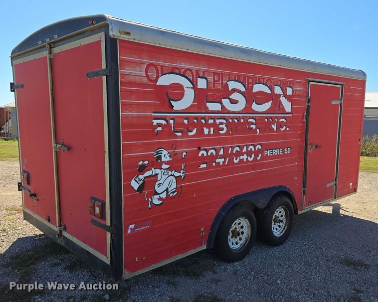 image for item DY1304 1992 Pace American L816TA2 enclosed cargo trailer