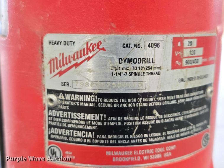 image for item DY1312 Milwaukee Dymodrill core drill 
