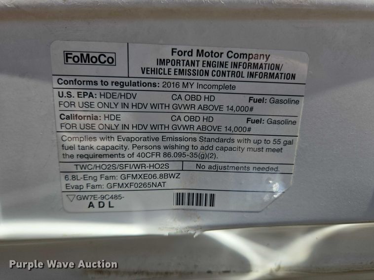 image for item DY1377 2016 Ford Eldorado shuttle bus