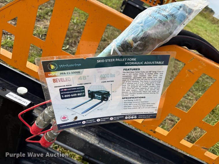 image for item DY8259 2025 Wolverine PFA-11-3300G skid steer forks