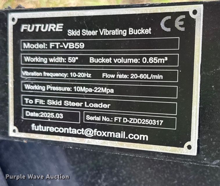 image for item DZ4222 2025 Future FT-VB59 skid steer screening bucket