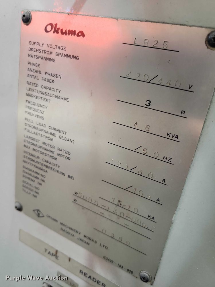 image for item DZ6584 Okuma LB25 lathe