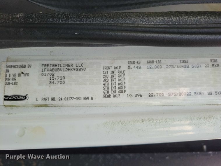 image for item DZ6705 2002 Freightliner flatbed truck