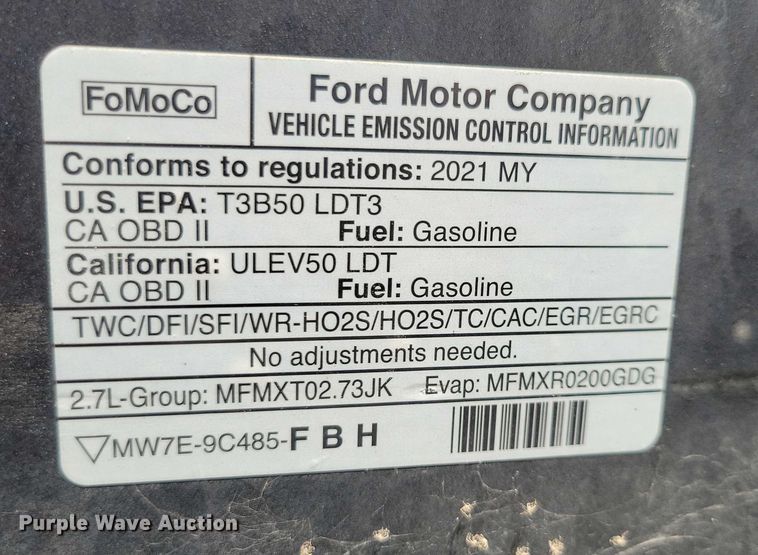 image for item EA2618 2021 Ford F150 SuperCab pickup truck