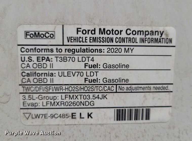 image for item EA2619 2020 Ford F150 SuperCrew pickup truck