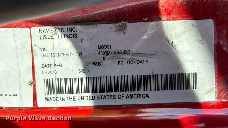 image for item EA7556 2014 International DuraStar 4300 forestry bucket truck