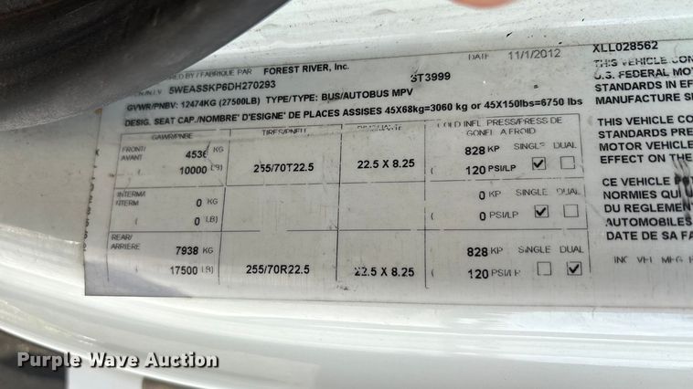 image for item EA7589 2013 Starcraft shuttle bus