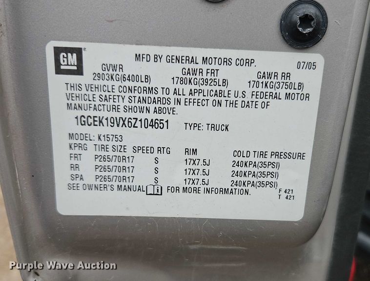 image for item EB8366 2006 Chevrolet Silverado 1500 Ext. Cab pickup truck