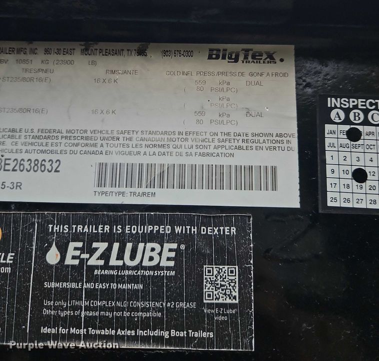 image for item EB8373 2014 Big Tex equipment trailer