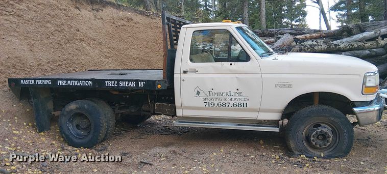 image for item EC1210 1992 Ford F Super Duty dump flatbed truck