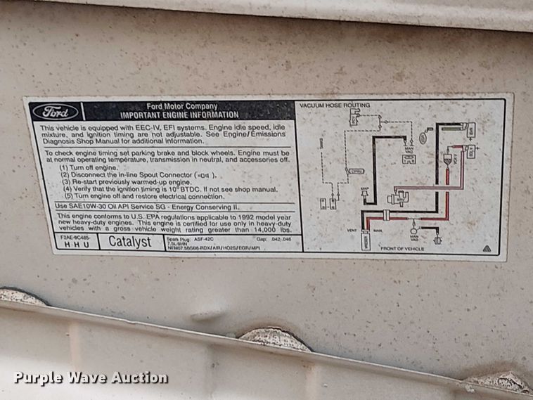 image for item EC1210 1992 Ford F Super Duty dump flatbed truck