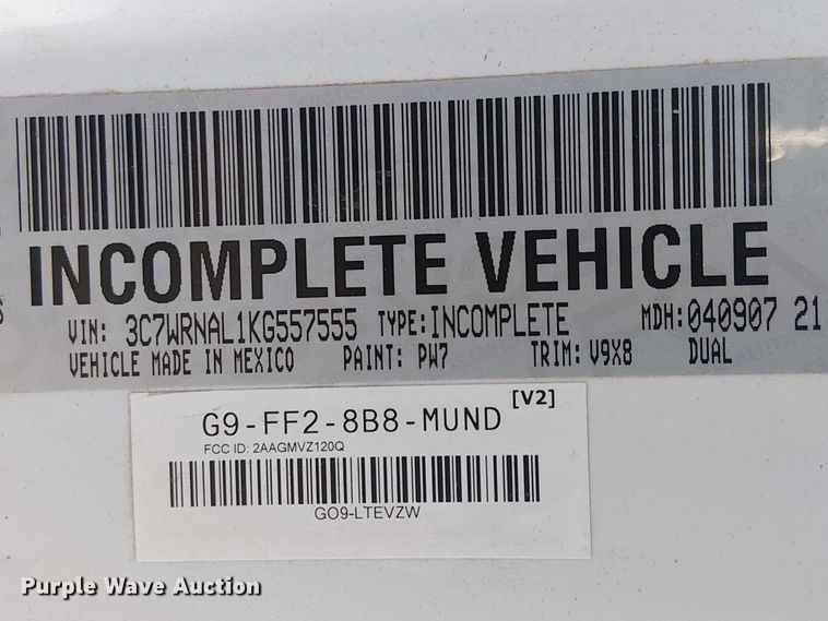 image for item EC1212 2019 RAM 5500 flatbed truck