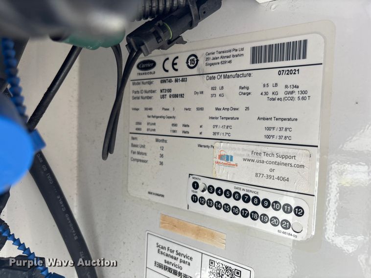 image for item EC3852 2022 USA-Containers refrigerated shipping container