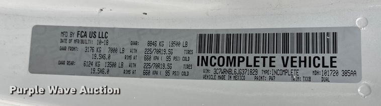 image for item EE4049 2018 RAM 5500 utility / service truck