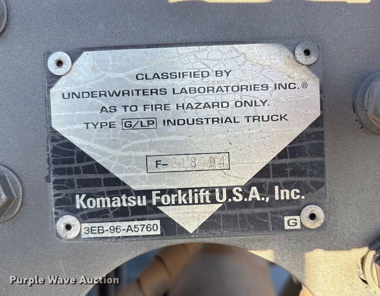 image for item EF6072 Komatsu F G25T-14 forklift
