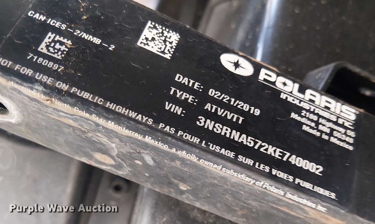 image for item EG2519 2019 Polaris Ranger utility vehicle