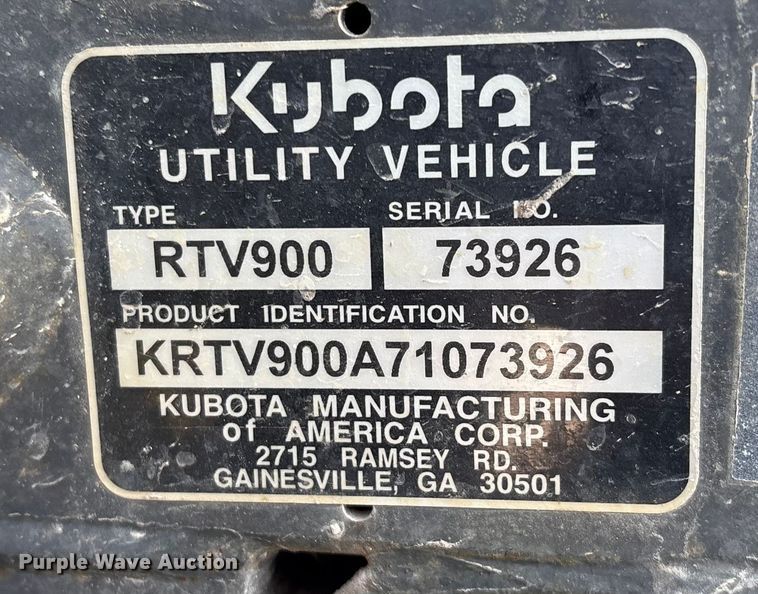 image for item EH4074 2007 Kubota RTV900 utility vehicle