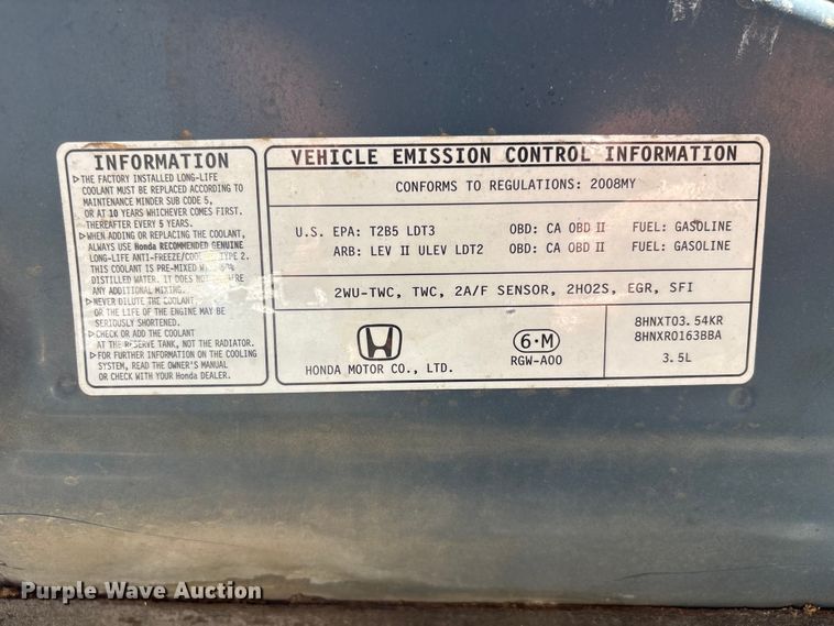 image for item EH7513 2008 Honda Odyssey van