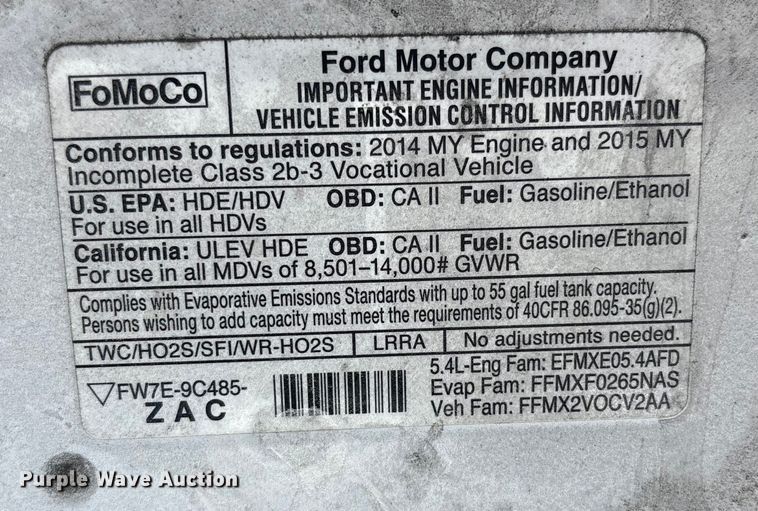 image for item EM6067 2015 Ford E350 Super Duty box truck