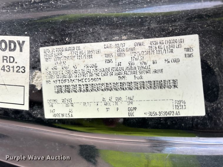 image for item EM6092 2017 Ford F350 Super Duty pickup truck