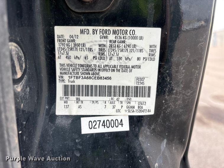 image for item EM6099 2012 Ford F350 Super Duty utility bed pickup truck