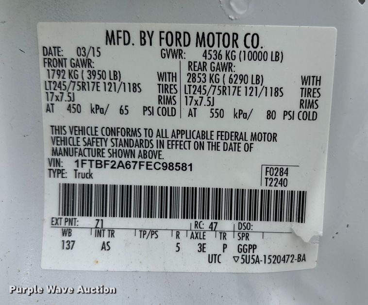 image for item EM6103 2015 Ford F250 Super Duty pickup truck