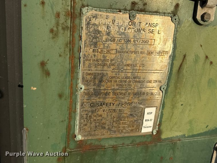 image for item EM8277 2002 Dalian CIMC Storage container