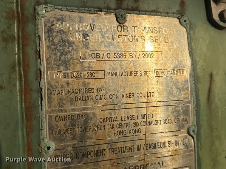 image for item EM8277 2002 Dalian CIMC Storage container