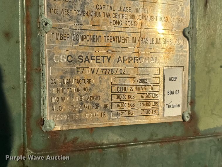 image for item EM8277 2002 Dalian CIMC Storage container