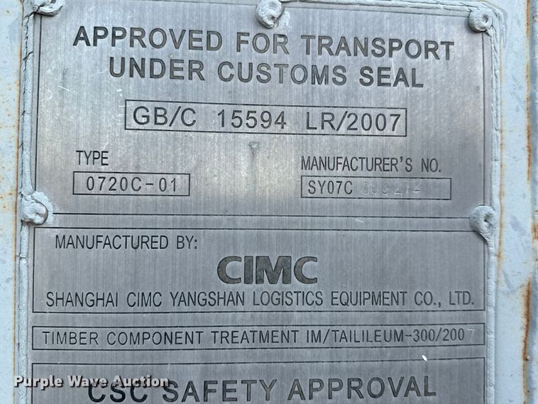 image for item EM8278 2007 CIMC Storage container