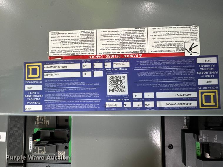 image for item EM8287 (2) Square D 600 amp electrical panels