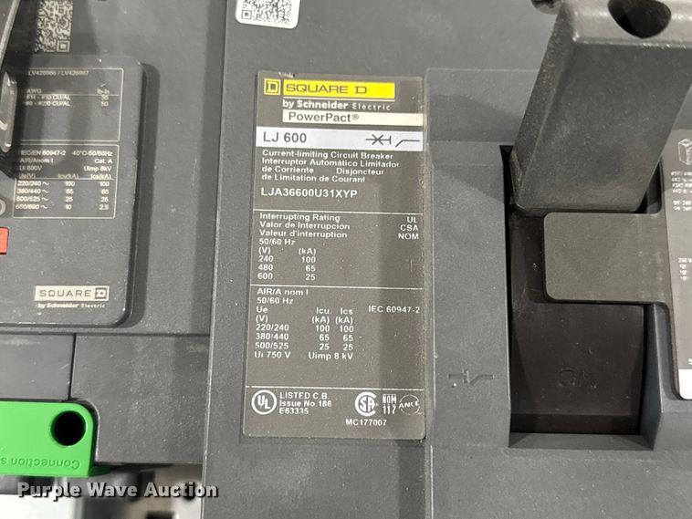 image for item EM8288 (2) Square D 600 amp electrical panels