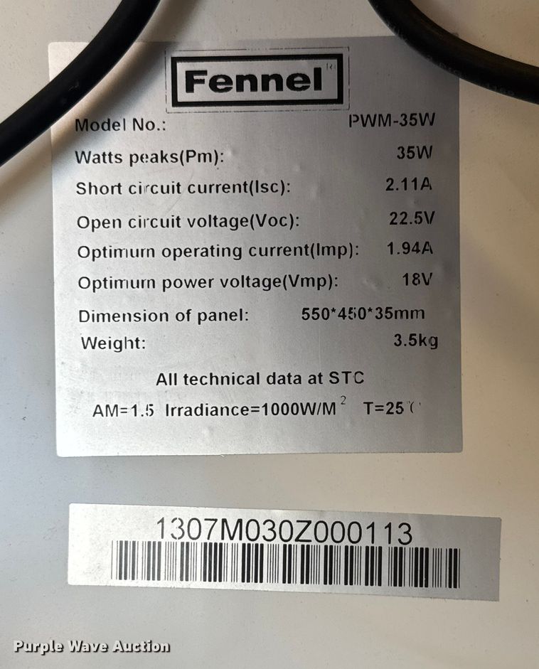 image for item EM8326 (215) Fennel PWM-35 solar panels