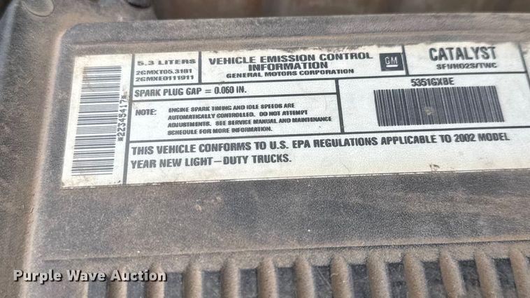 image for item EM8398 2002 GMC Sierra 1500 Ext. Cab pickup truck