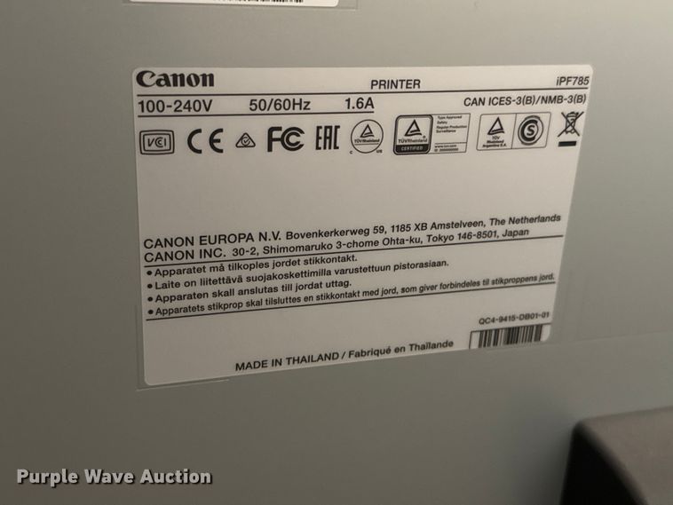 image for item EM8399 Canon iPF785 plotter printer