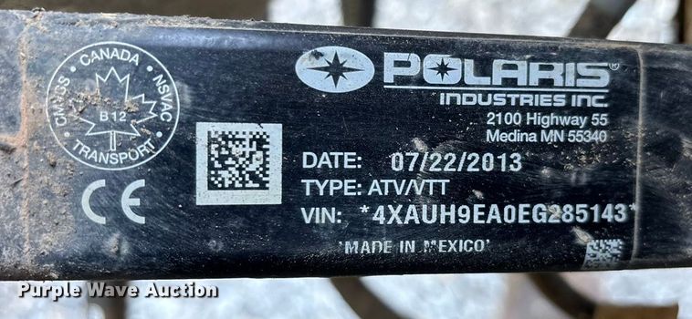 image for item EN5650 2014 Polaris XP 900 EFI utility vehicle