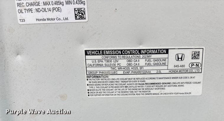 image for item EO1638 2023 Honda Civic Sport 