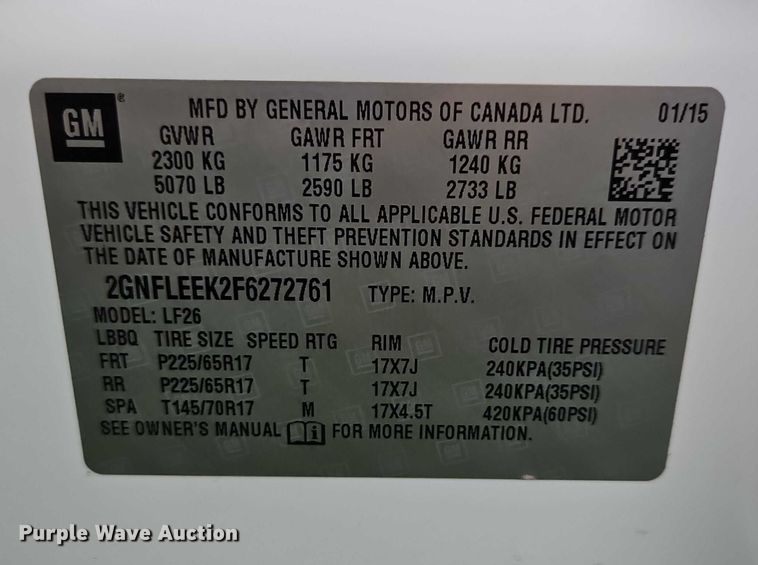 image for item EO4690 2015 Chevrolet Equinox SUV