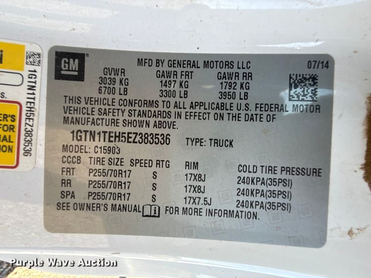 image for item EP0688 2014 GMC Sierra 1500 pickup truck