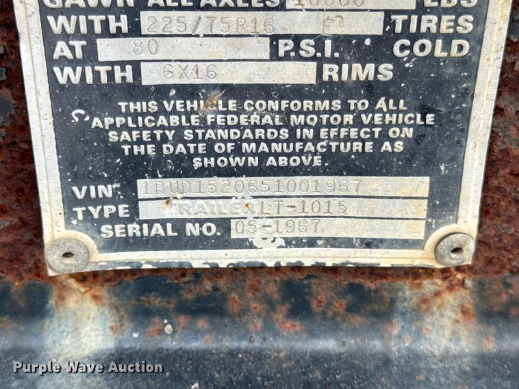 image for item ER0175 2005 Butler tilt deck equipment trailer